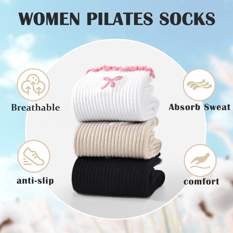 Yoga & Fitness With Denise - Kaus Kaki Yoga Profesional, Tali Katun