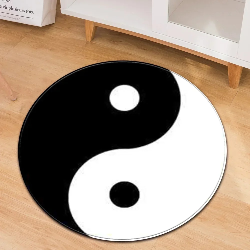 Yoga Fitness Model - Yin Yang Taiji Karpet Bulat Bunga