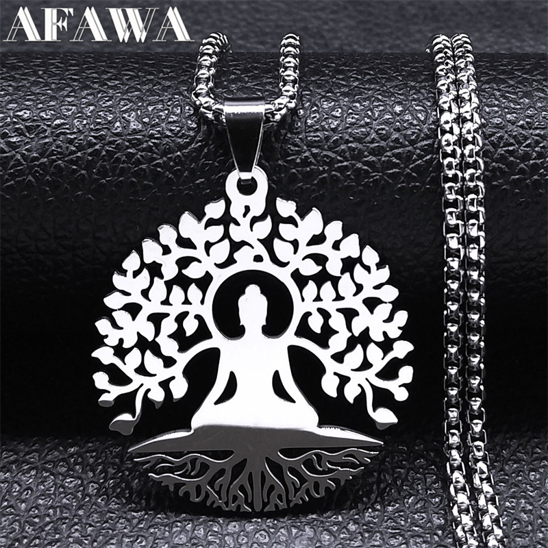 Yoga Fitness Model - Kalung Liontin Yoga Buddha Meditasi Buddhisme,