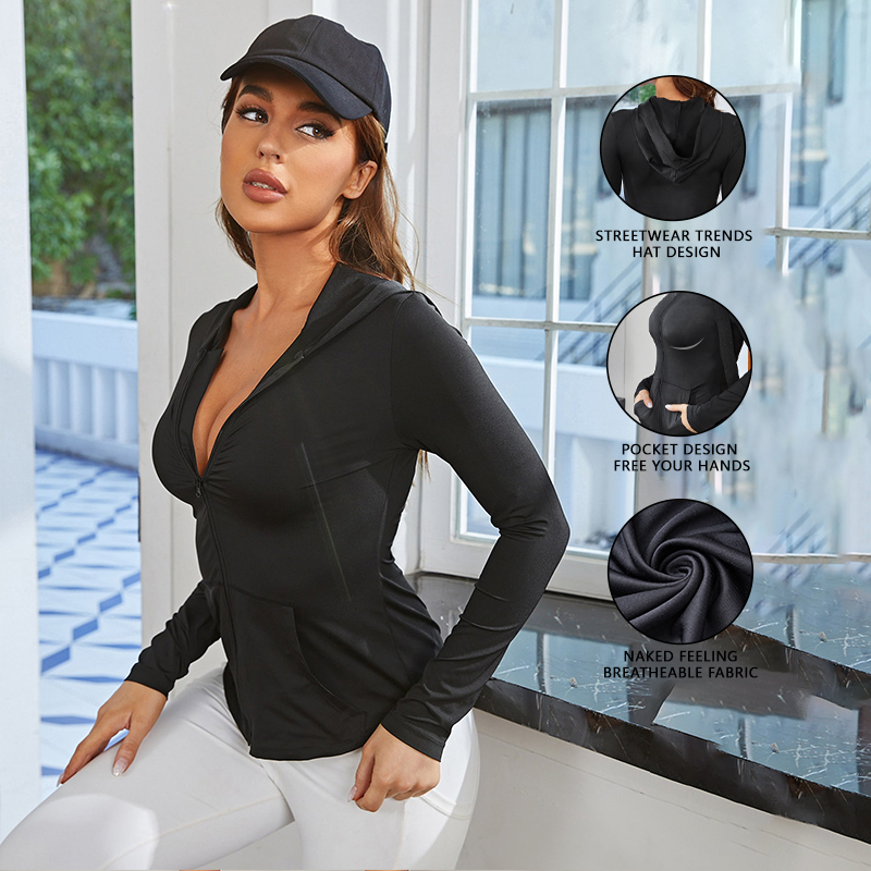 Jaket Olahraga Wanita Hitam, K - Yoga & Fitness With Denise ulasan dan harga