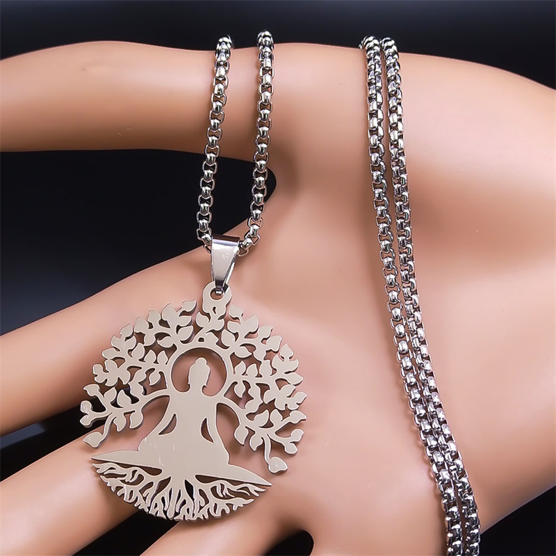 Kalung Liontin Yoga Buddha Med - Yoga Fitness Model ulasan dan harga