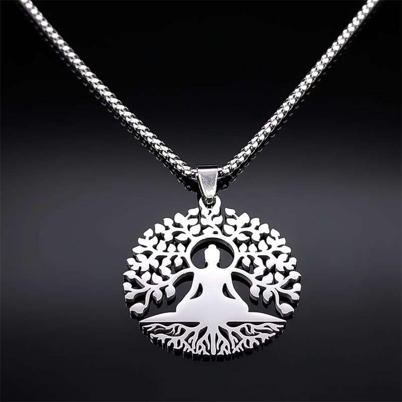 Kalung Liontin Yoga Buddha Med - Yoga Fitness Model ulasan dan harga